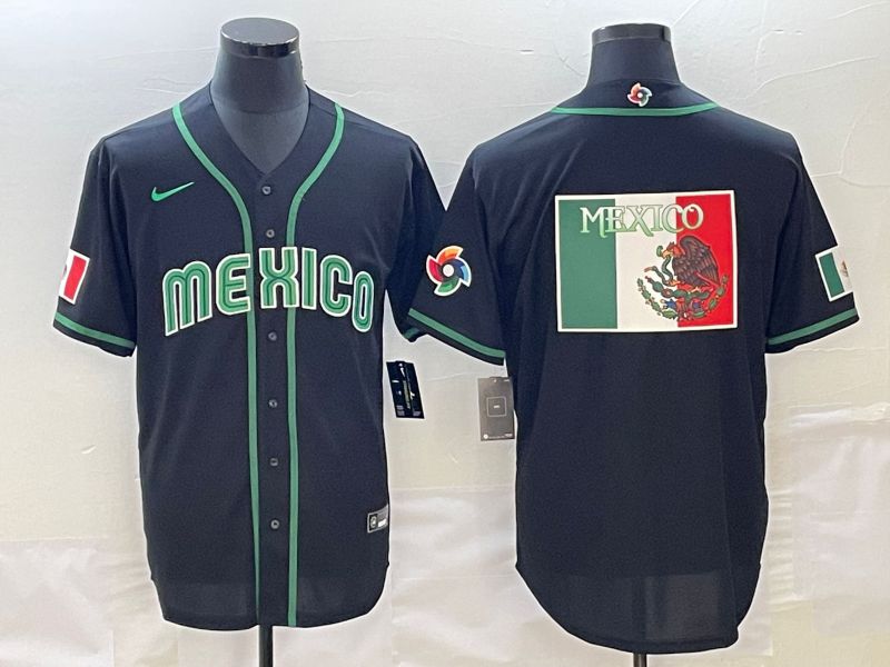 Men 2023 World Cub Mexico Blank Black Nike MLB Jersey14->more jerseys->MLB Jersey